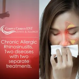 Woman suffering from chronic allergic rhinosinusitis