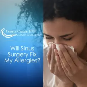 Woman suffering from allergies