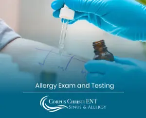Person undergoing allergy testing