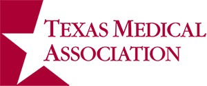 Texas Medical Association logo featuring a large white star on the left and the words Texas Medical Association in bold red text on the right.